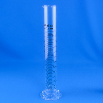 Цилиндр мерный 5drops, 1-250-2, Boro 3.3, на стеклянном основании, с носиком, градуированный, 250 мл