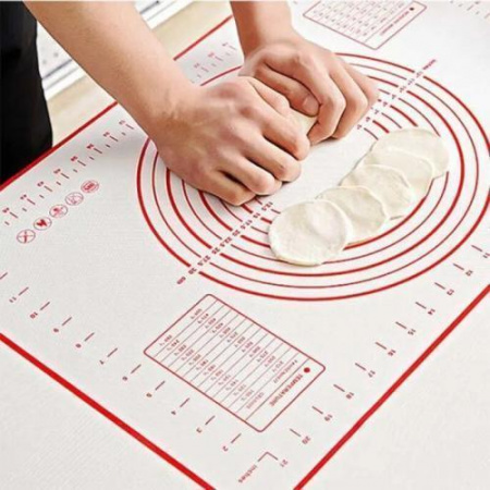 Антилипучий силиконовый коврик для раскатки теста "Easy baker", 40x50 см (подарок)