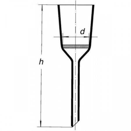 Воронка фильтровальная лабораторная (Шотта), диаметр 70 мм, пор. 160 мкм, без шлифа