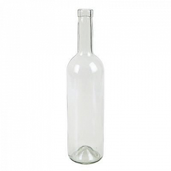 Бутылка для вина "Бордо", под пробку, прозрачная, 1000 мл