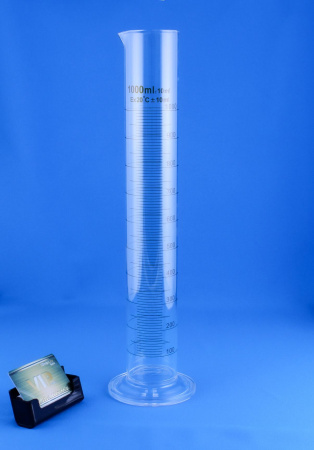 Цилиндр мерный 5drops 1-1000-2, 1000 мл, стекло Boro 3.3, со стеклянным основанием, с носиком, градуированный