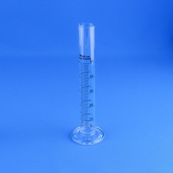 Цилиндр мерный 5drops, 1-50-2, Boro 3.3, на стеклянном основании, с носиком, градуированный, 50 мл