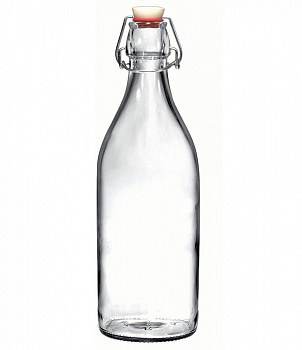 Бутылка стеклянная светлая 2000 мл с бугельной пробкой
