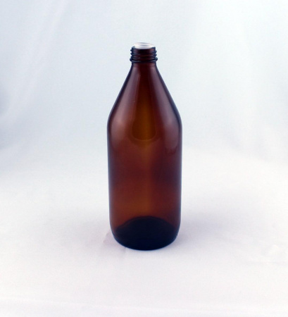 Бутыль БВ-1-1000 стеклянная темного янтарного цвета 1000 мл, с прокладкой
