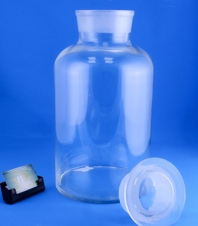 Склянка (штанглас) 5drops, 10000 мл, светлое стекло, с притёртой пробкой, широкое горло