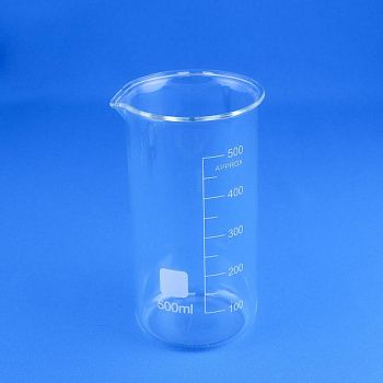 Стакан лабораторный высокий 5drops В-1-500, 500 мл, стекло Boro 3.3, градуированный