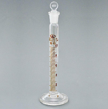 Цилиндр мерный 2-10-2, 10 мл, со стеклянным основанием, с пришлифованной пробкой