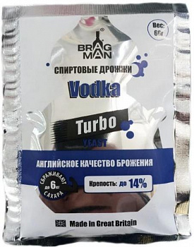 Спиртовые турбо дрожжи для водки "Bragman" Vodka 66 г