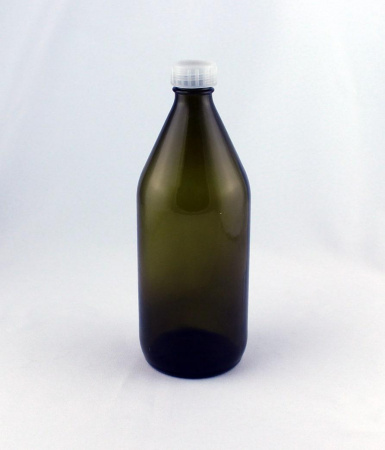 Бутыль БВ-1-1000 стеклянная темно оливкового цвета 1000 мл, с прокладкой