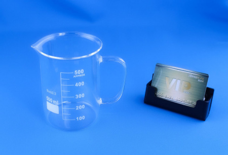 Стакан лабораторный со стеклянной ручкой 5drops В-1-500, 500 мл, стекло Boro 3.3, градуированный