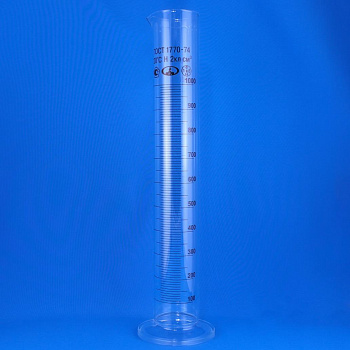 Цилиндр мерный 2-1000-2, 1000 мл, со стеклянным основанием