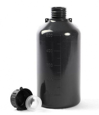 Бутылка, 500 мл, ПЭ, узкое горло, градуированная, серая, Lamaplast, 5 шт/упак