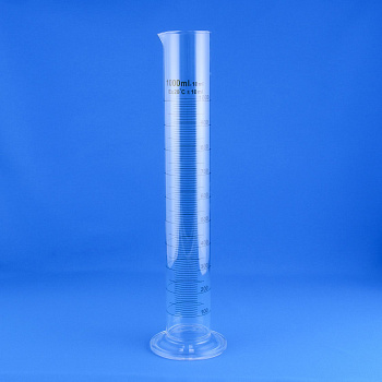 Цилиндр мерный 5drops, 1-1000-2, Boro 3.3, на стеклянном основании, с носиком, градуированный, 1000 мл