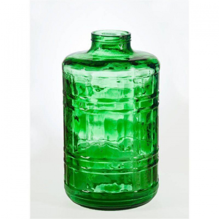 Стеклянная банка широкое горло " самогонов.рф" 15 литров, зелёное стекло