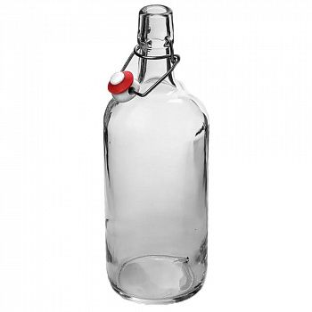 Бутылка 1000 мл, светлое стекло, с бугельной пробкой, 1 шт
