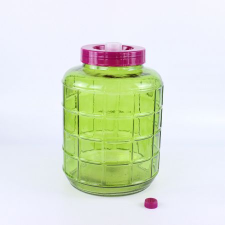 Банка (бутыль) стеклянная объёмом 15 литров с гидрозатвором, зеленая